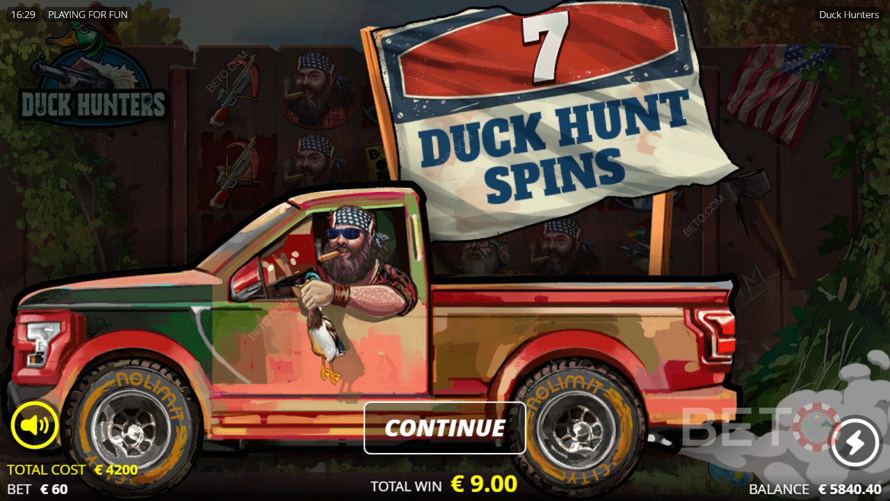 คำอธิบายคุณสมบัติโบนัสในเกม Duck Hunters โดย Nolimit City