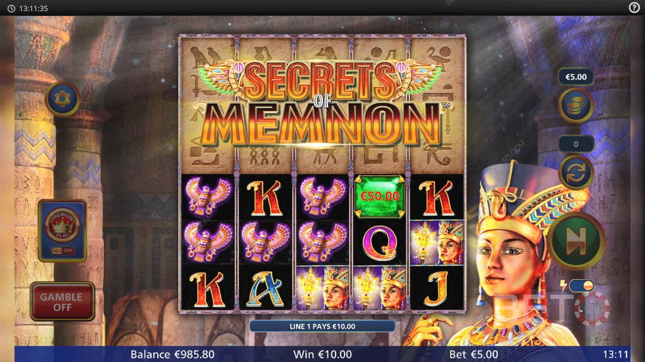 รีวิว Secrets of Memnon โดย BETO Slots