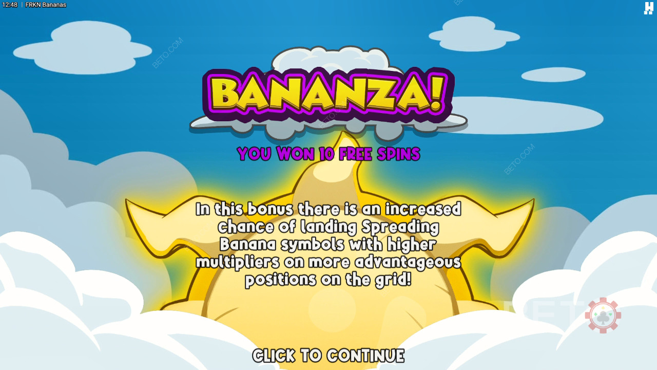 อธิบายฟีเจอร์โบนัสใน FRKN Bananas โดย Hacksaw Gaming