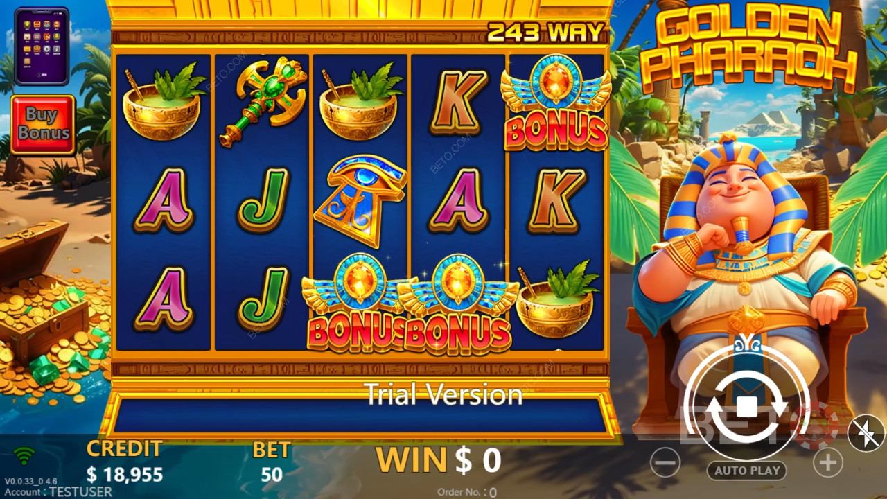 รีวิว Golden Pharaoh จาก BETO Slots