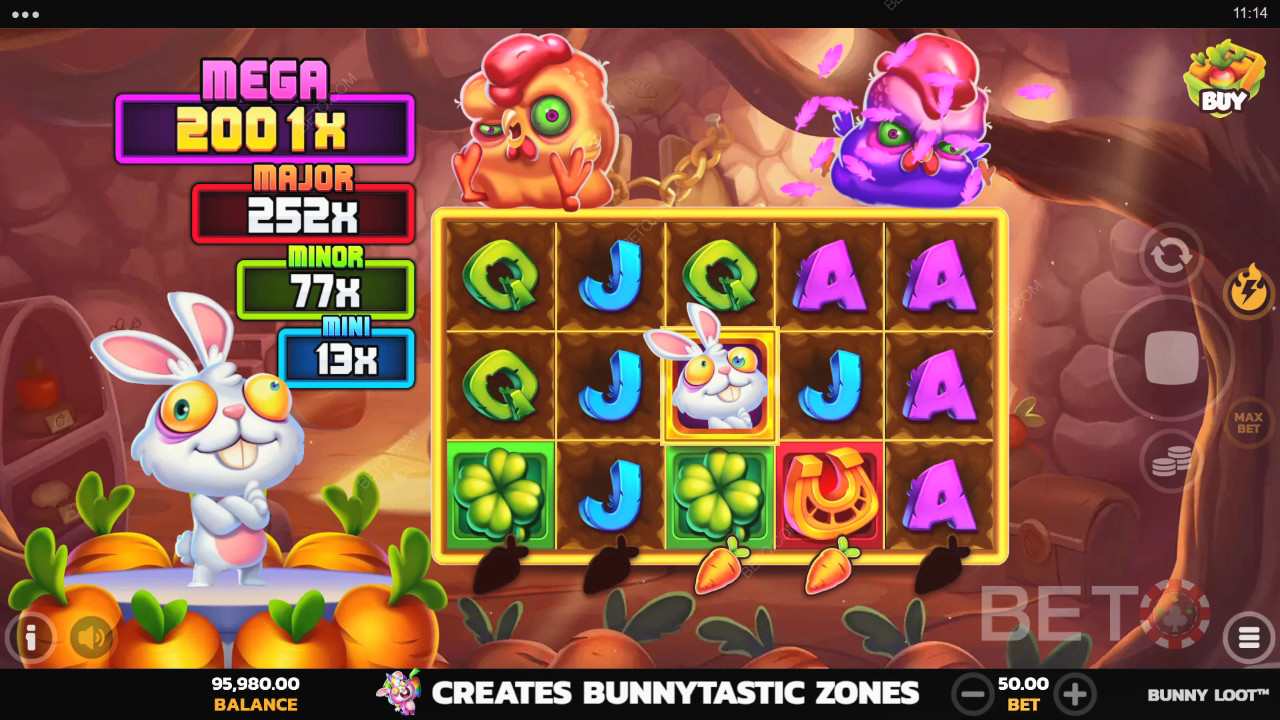 คำอธิบายคุณสมบัติโบนัสใน Bunny Loot โดย PearFiction