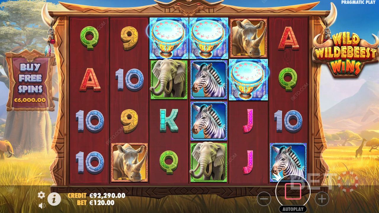รีวิว Wild Wildebeest Wins โดย BETO Slots