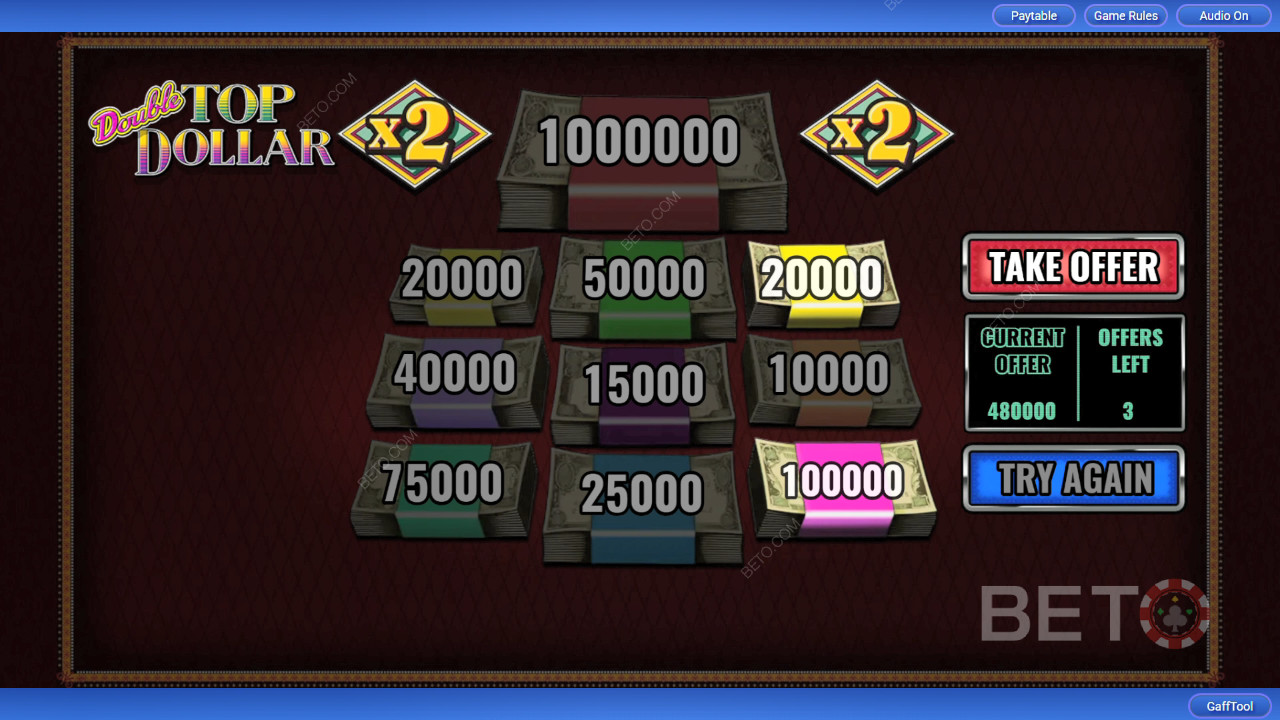 รับรางวัล 4,000 เท่าของเดิมพันของคุณในสล็อตแมชชีน Double Top Dollar!