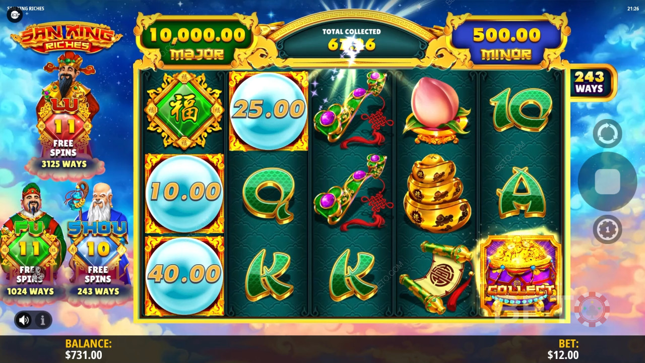 รีวิว San Xing Riches โดย BETO Slots