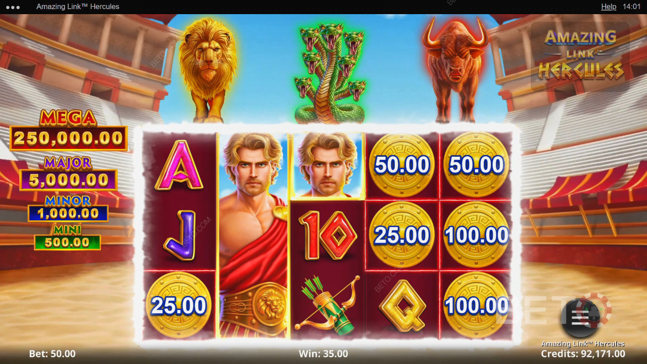 รีวิว Amazing Link Hercules โดย BETO Slots