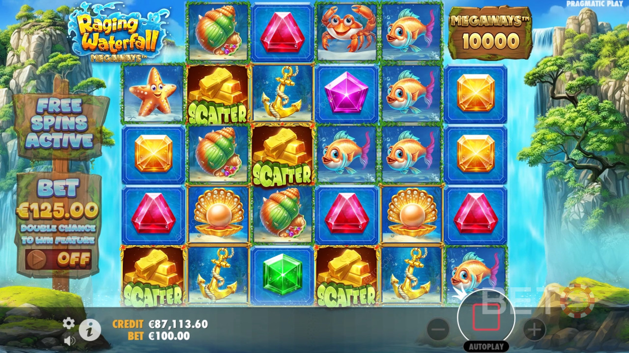 รีวิว Raging Waterfall Megaways โดย BETO Slots