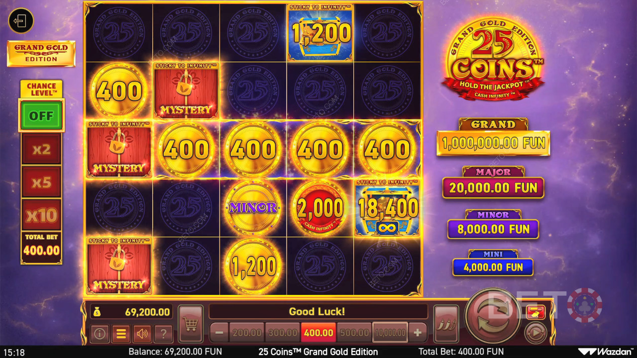 รีวิวเกม 25 Coins Grand Gold Edition โดย BETO Slots