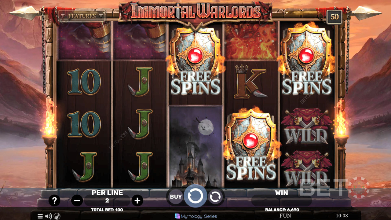 รีวิว Immortal Warlords โดย BETO Slots