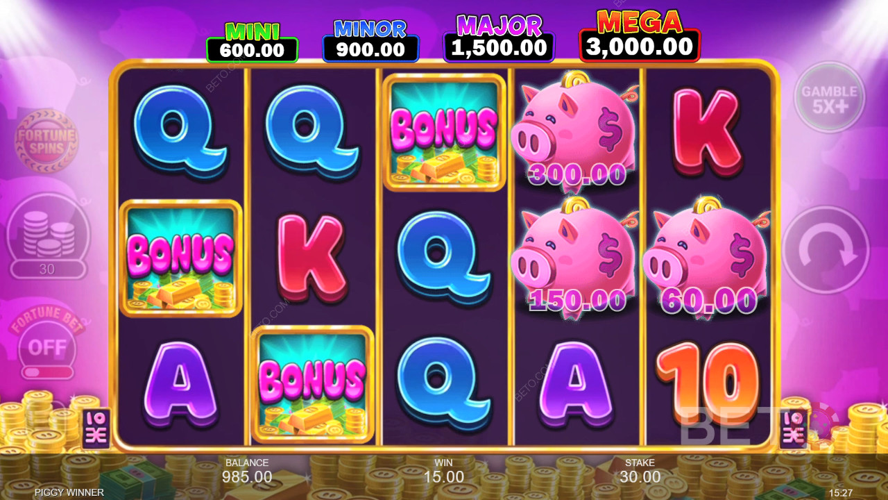 อธิบายฟีเจอร์โบนัสใน Piggy Winner โดย Inspired Gaming