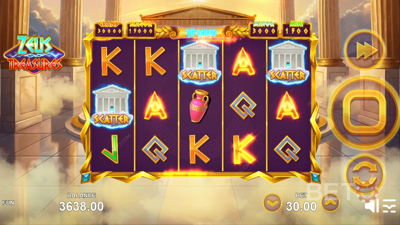 รีวิว Zeus Treasures โดย BETO Slots