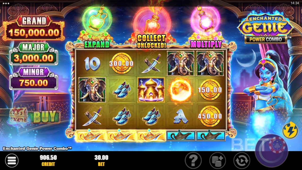 รีวิว Enchanted Genie Power Combo โดย BETO Slots