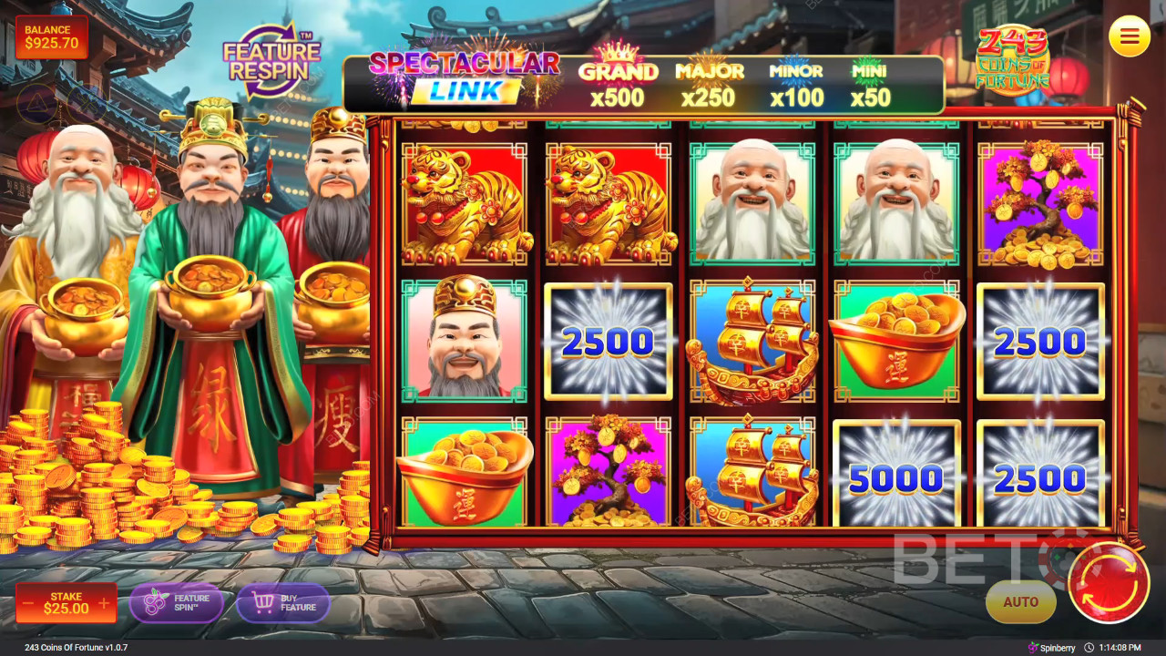 รีวิวเกม 243 Coins of Fortune โดย BETO Slots