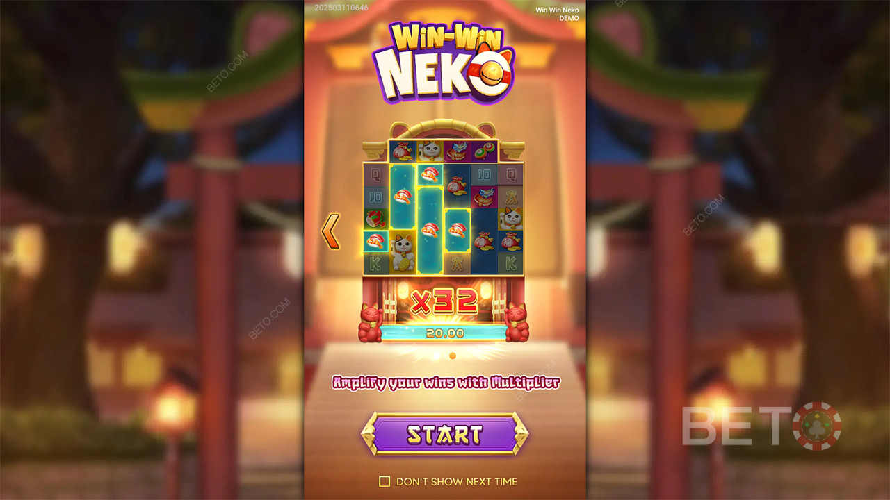 ชนะ 5,000 เท่าของเงินเดิมพันของคุณในสล็อตออนไลน์ Win Win Neko!