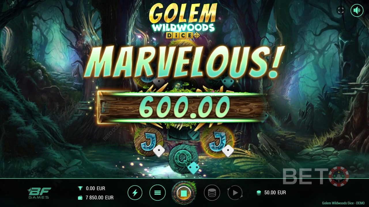 รีวิว Golem Wildwoods Dice โดย BETO Slots