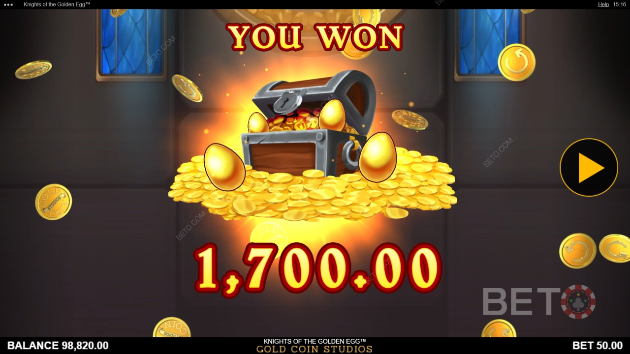 รีวิว Knights of the Golden Egg โดย BETO Slots