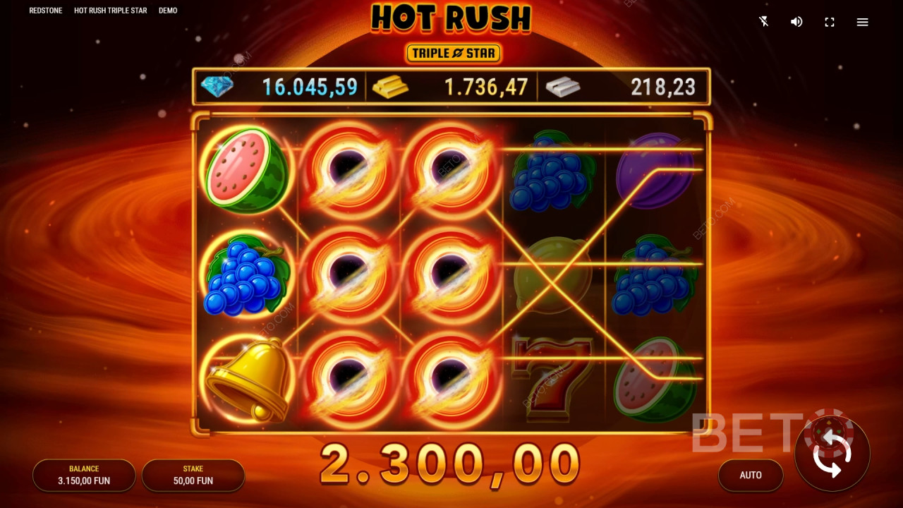 รีวิว Hot Rush Triple Star จาก BETO Slots