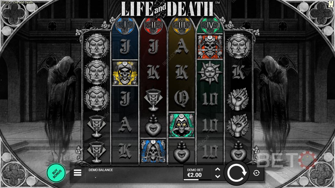 อธิบายคุณสมบัติโบนัสใน Life and Death โดย Hacksaw Gaming
