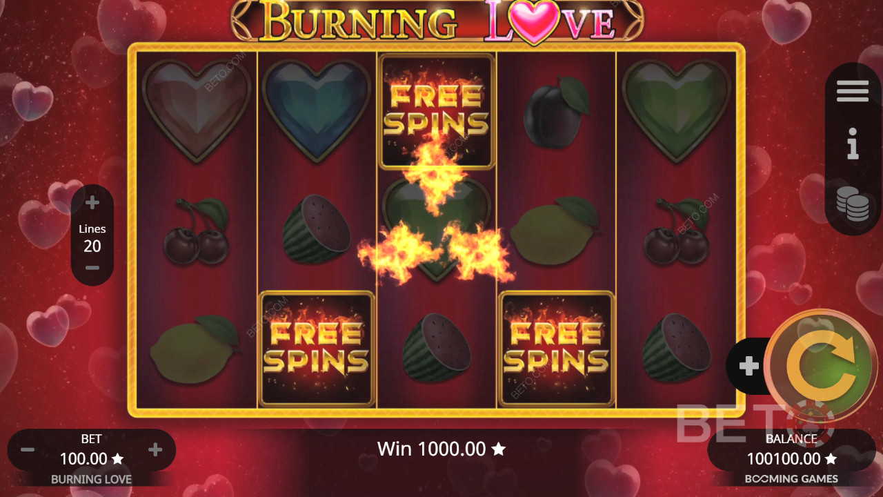 รีวิว Burning Love โดย BETO Slots