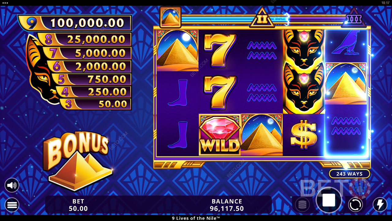 รีวิว 9 Lives of the Nile โดย BETO Slots