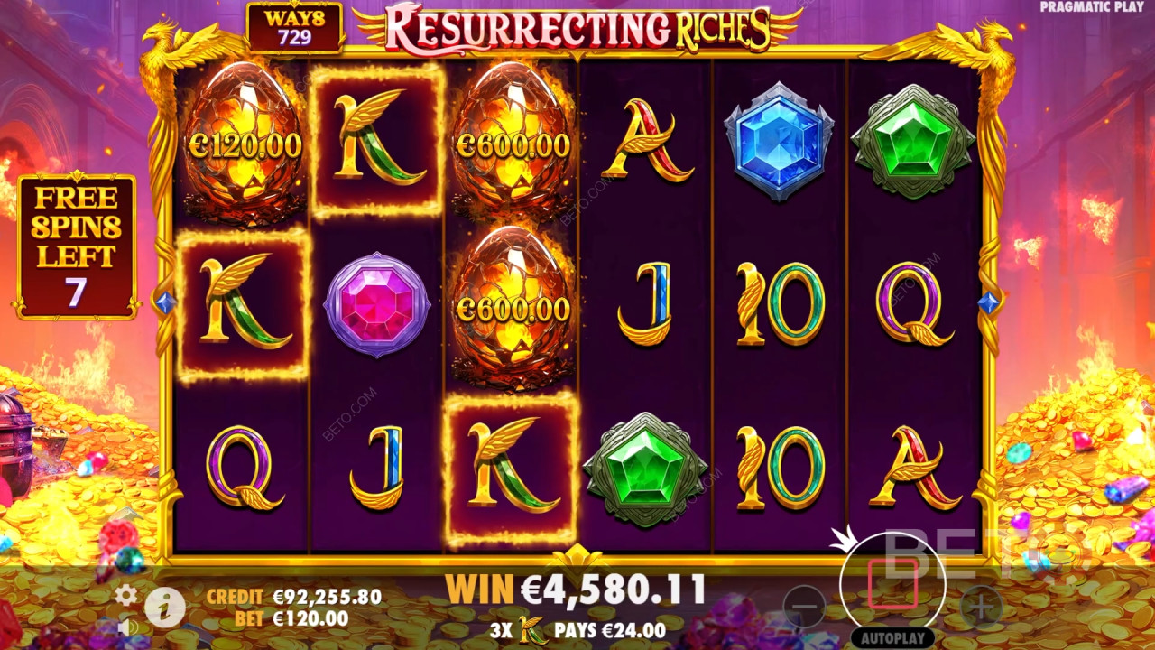 อธิบายฟีเจอร์โบนัสใน Resurrecting Riches โดย Pragmatic Play