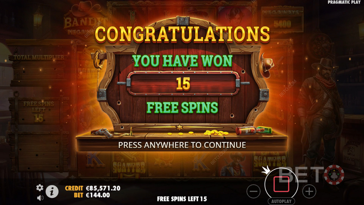 คำอธิบายคุณสมบัติพิเศษเพิ่มเติมในเกม Bandit Megaways จาก Pragmatic Play