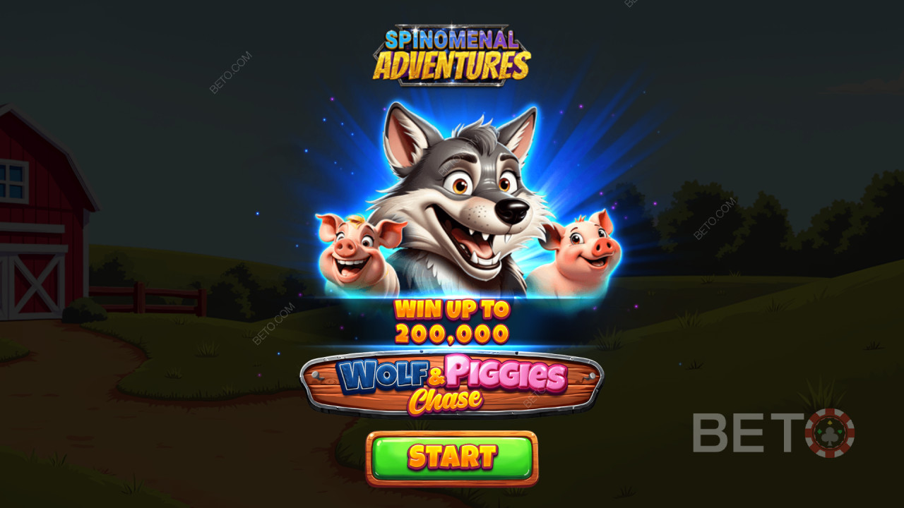 ลุ้นรับรางวัล 2,000 เท่าของเงินเดิมพันของคุณในเกมสล็อต Wolf & Piggies Chase!