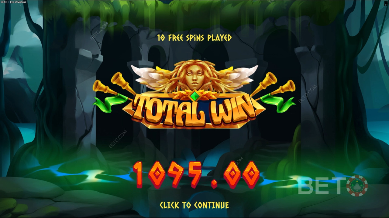 ลุ้นรับรางวัล 10,000 เท่าของเงินเดิมพันของคุณในเกมสล็อต Eye of Medusa ออนไลน์!
