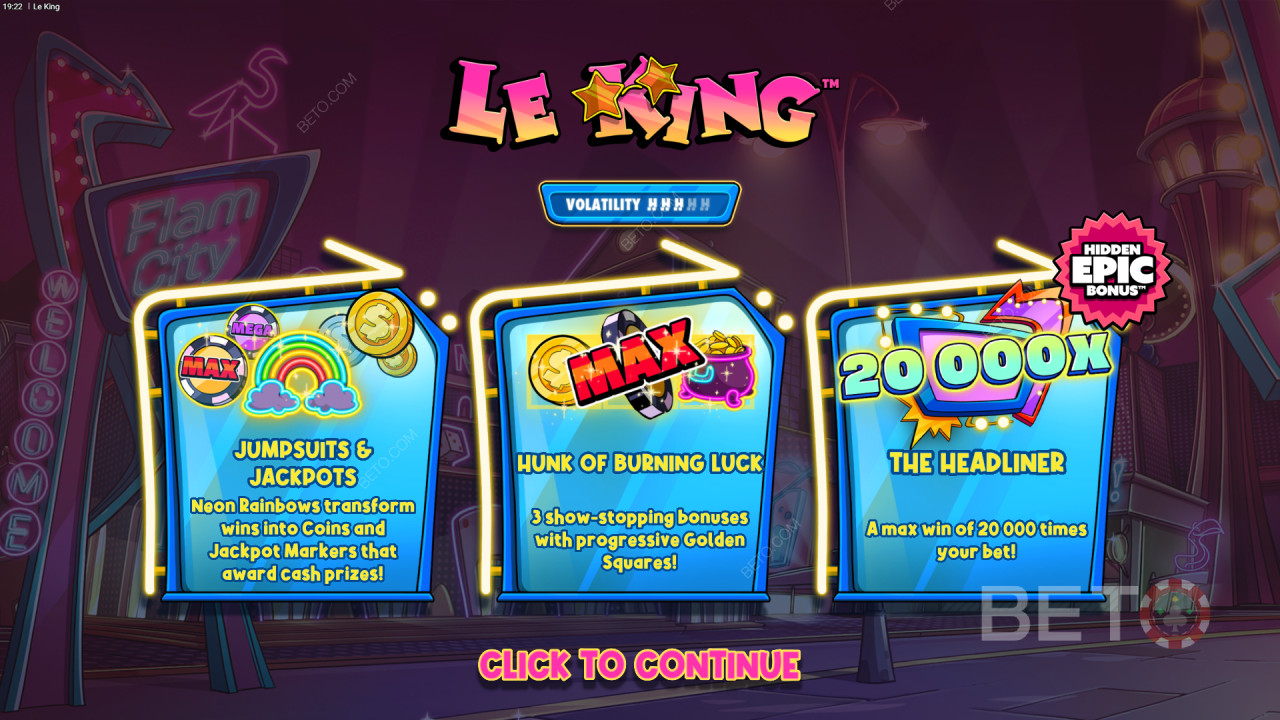 ลุ้นรับรางวัล 20,000 เท่าของเงินเดิมพันของคุณในเกมสล็อตออนไลน์ Le King!