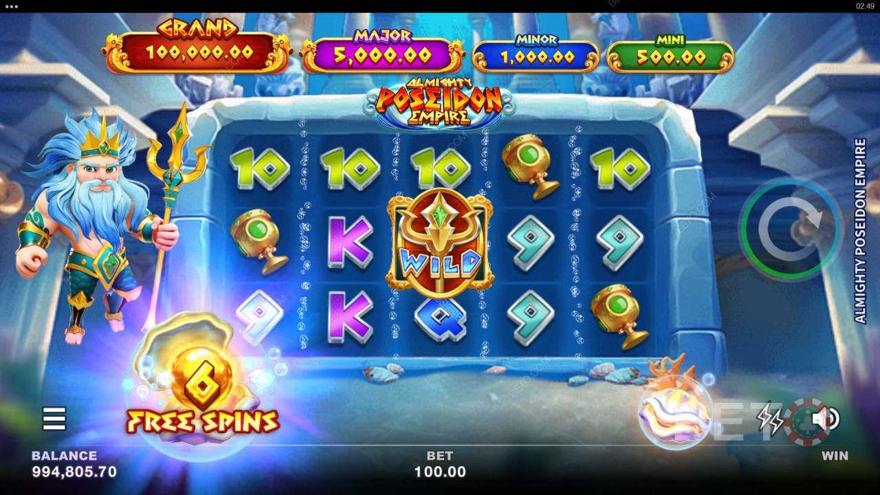 รีวิวเกม Almighty Poseidon Empire โดย BETO Slots