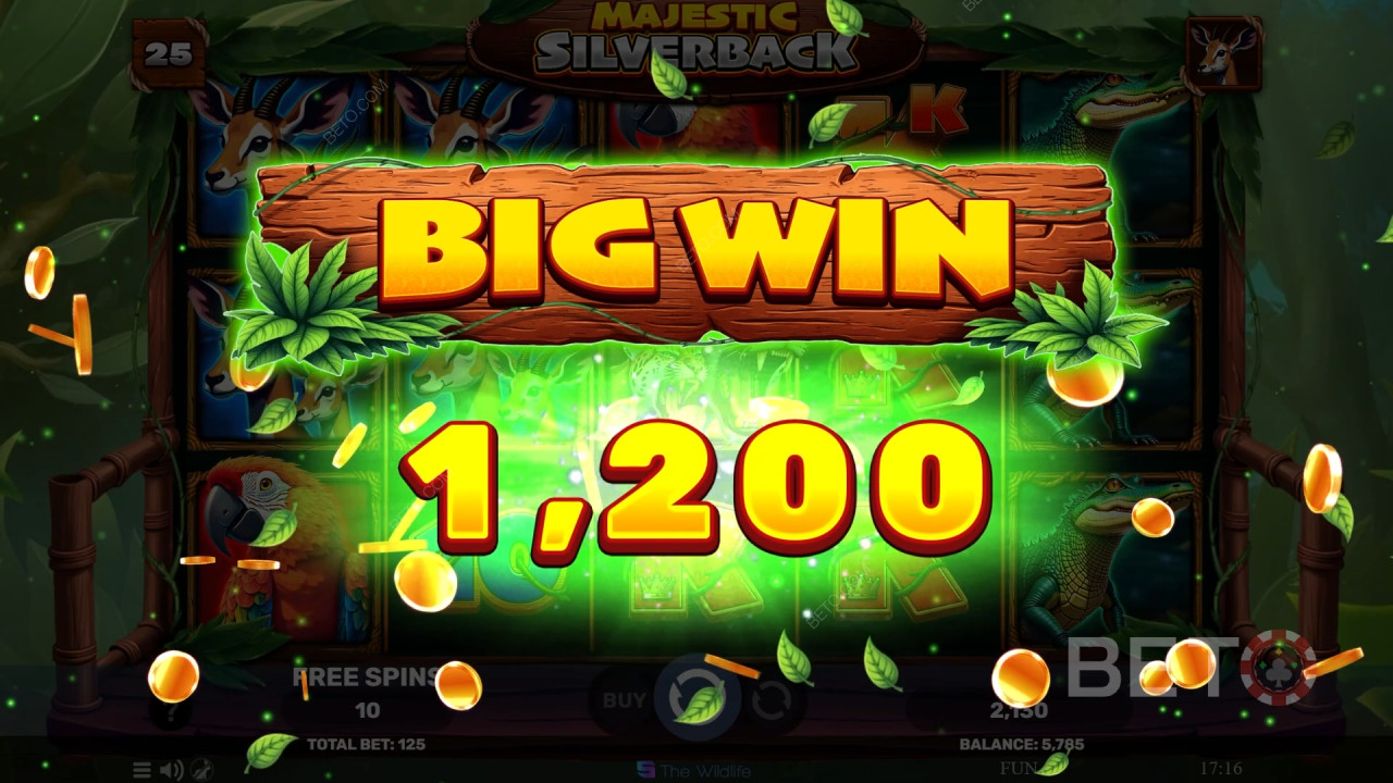 ชนะ 500 เท่าของการเดิมพันของคุณในสล็อตออนไลน์ Majestic Silverback!