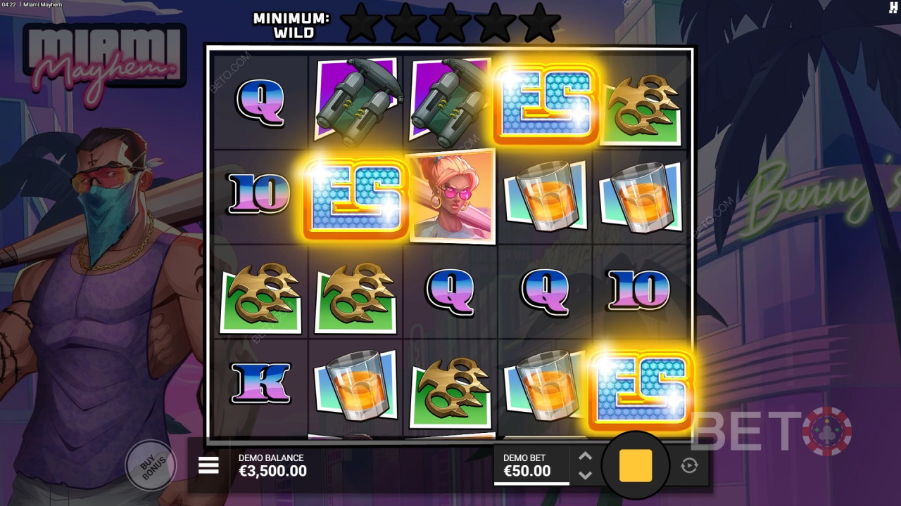 บทวิจารณ์เกมสล็อต Miami Mayhem โดย BETO Slots