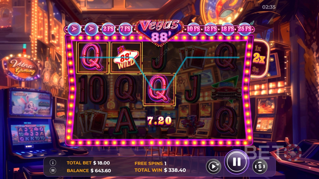 ชนะรางวัล 2,600 เท่าของเงินเดิมพันของคุณในเกมสล็อตวิดีโอ Vegas 88!