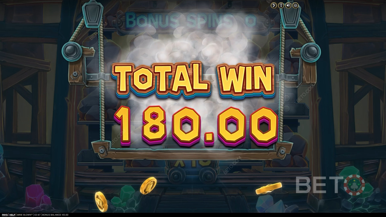 ชนะรางวัล 2,484 เท่าของเงินเดิมพันของคุณในเกมสล็อต Mine Blown ออนไลน์!