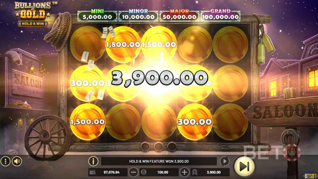 ลุ้นรับรางวัล 5,000 เท่าของเงินเดิมพันของคุณในเกมสล็อตออนไลน์ Bullions of Gold!