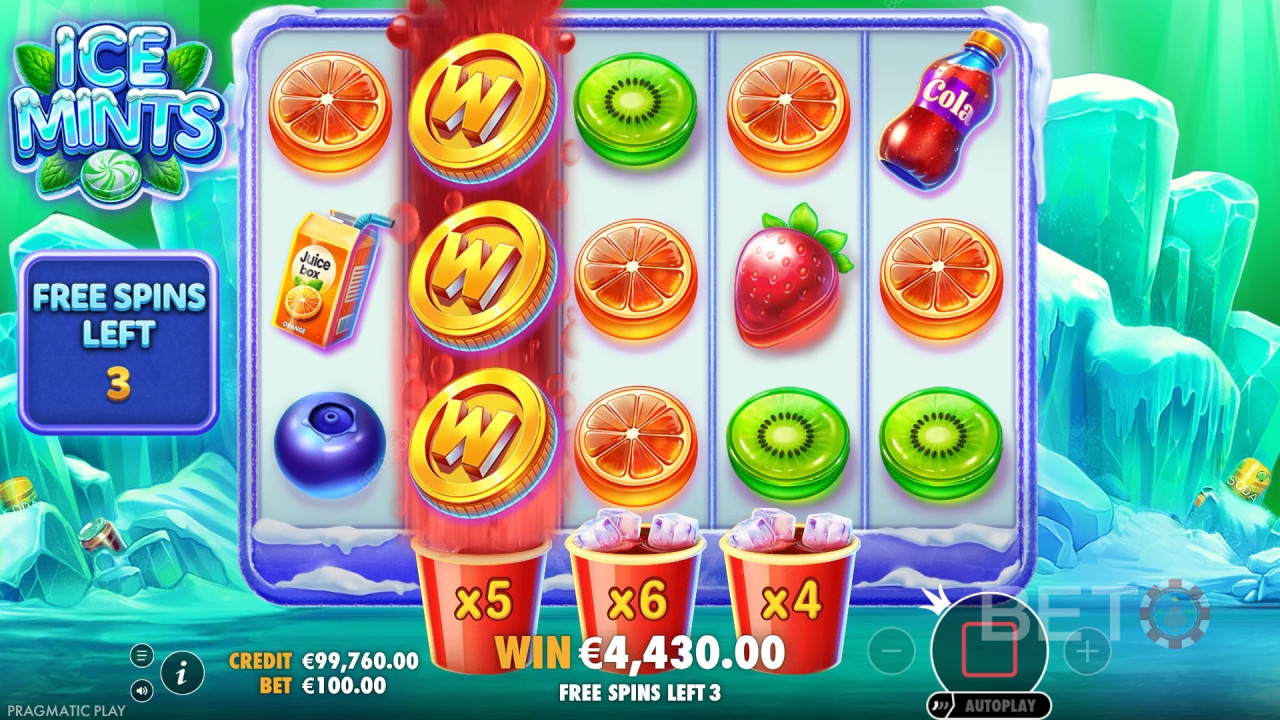ลุ้นรับรางวัล 10,000 เท่าของเงินเดิมพันของคุณในเกมสล็อต Ice Mints ออนไลน์!