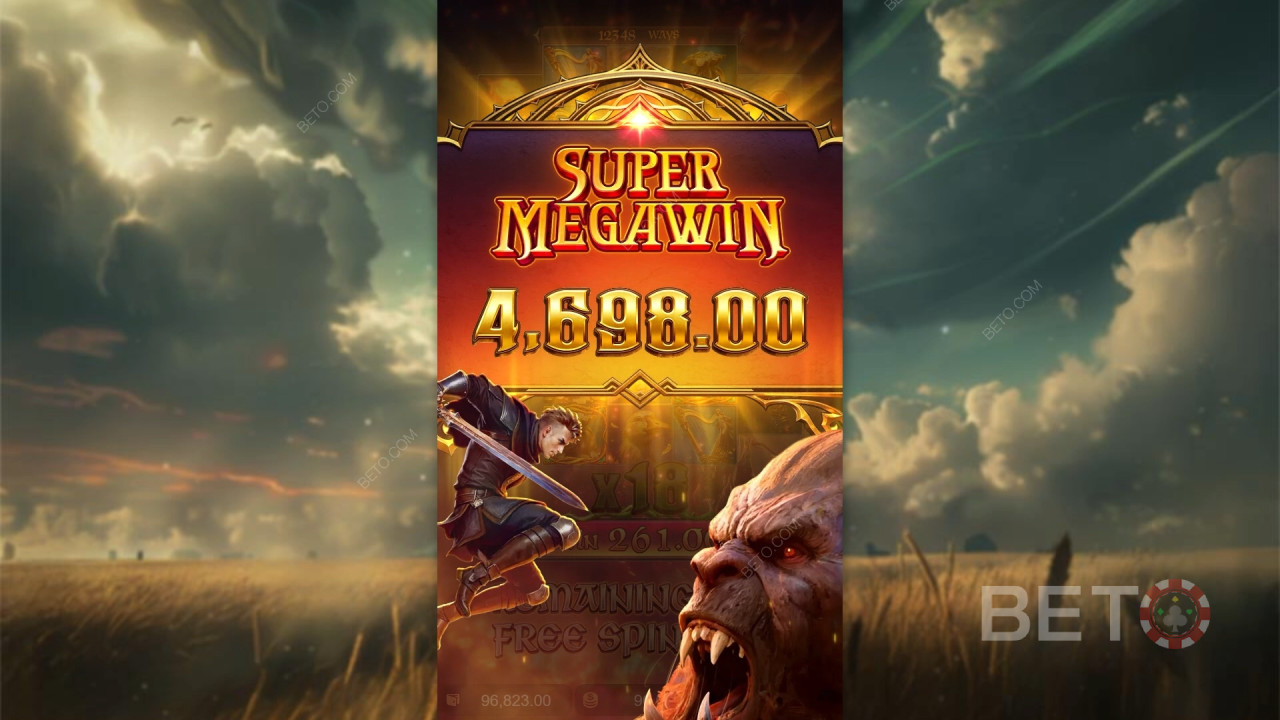 ลุ้นรับรางวัล 10,000 เท่าของเงินเดิมพันของคุณในเกมสล็อตออนไลน์ Jack the Giant Hunter!