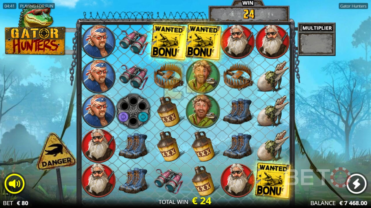 คำอธิบายคุณสมบัติเพิ่มเติมในเกม Gator Hunters โดย Nolimit City