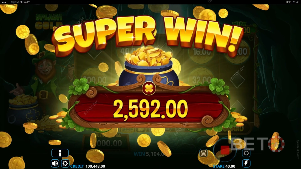 ลุ้นรับรางวัล 6,000 เท่าของเงินเดิมพันของคุณในเกมสล็อตออนไลน์ Splash of Gold!