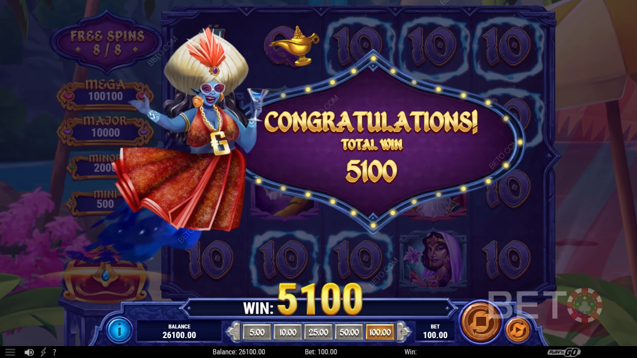 คำอธิบายคุณสมบัติพิเศษเพิ่มเติมในเกม 1001 Mystery Genie Fortunes จาก Play