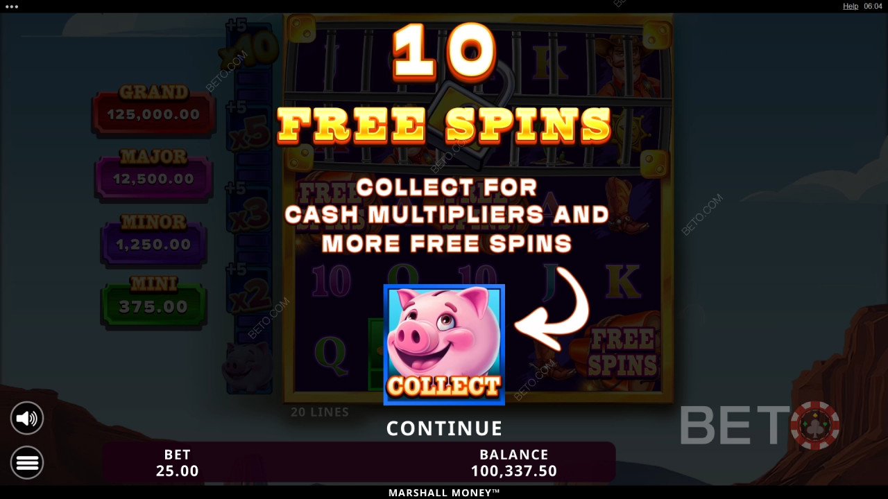ชนะรางวัล 15,472 เท่าของเงินเดิมพันของคุณในเกมสล็อต Marshall Money!