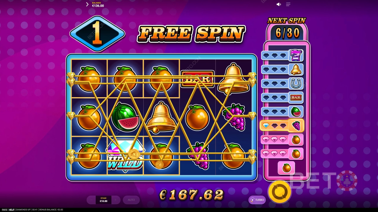 รีวิวเกม Diamonds Up โดย BETO Slots