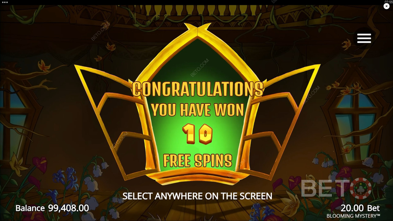 ชนะรางวัล 12,500 เท่าของเงินเดิมพันของคุณในเกมสล็อตออนไลน์ Blooming Mystery!