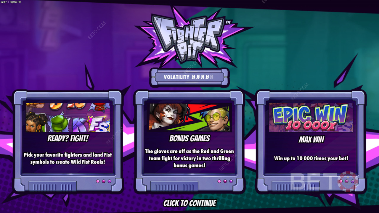 ฟีเจอร์โบนัสอธิบายไว้ใน Fighter Pit โดย Hacksaw Gaming