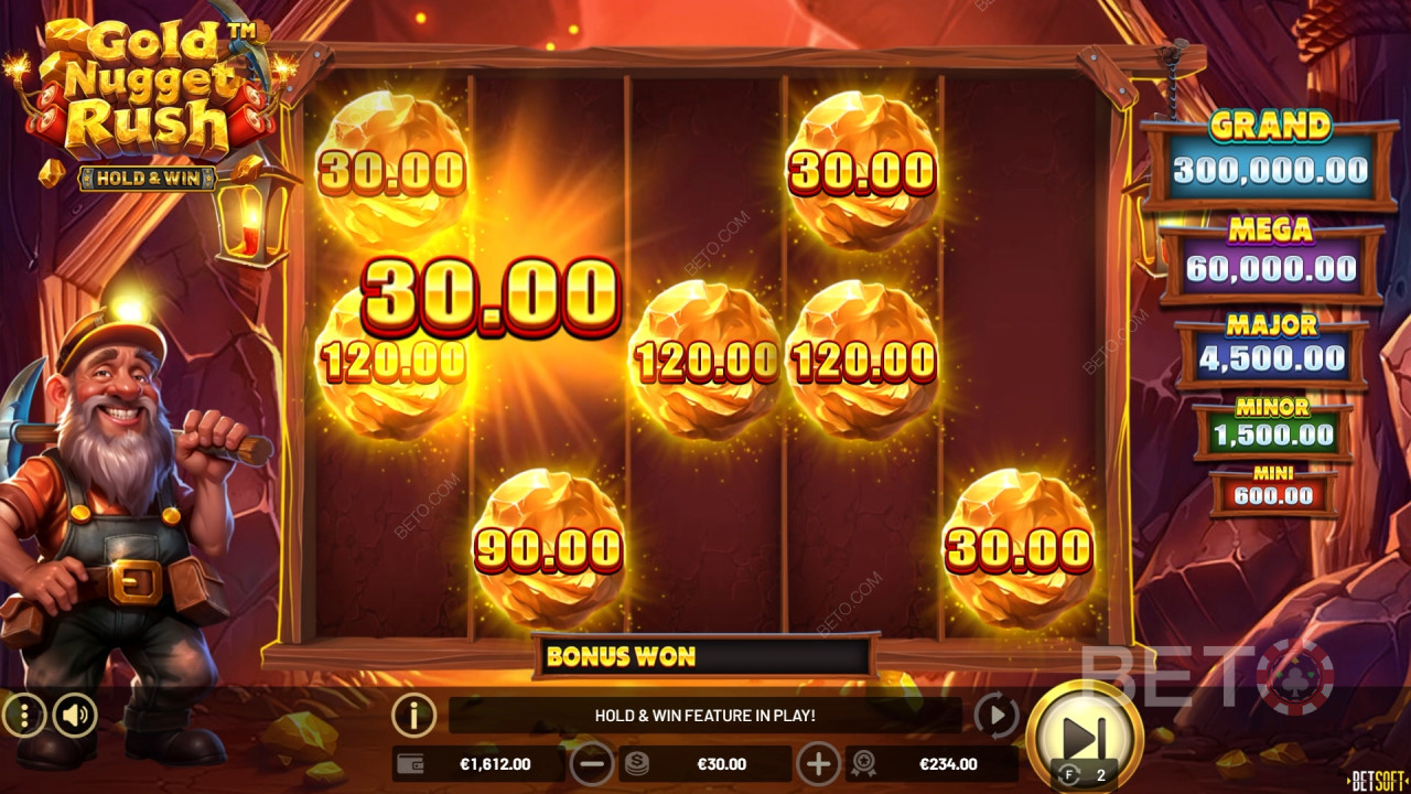 วิธีเล่นเกม Gold Nugget Rush ของ Betsoft
