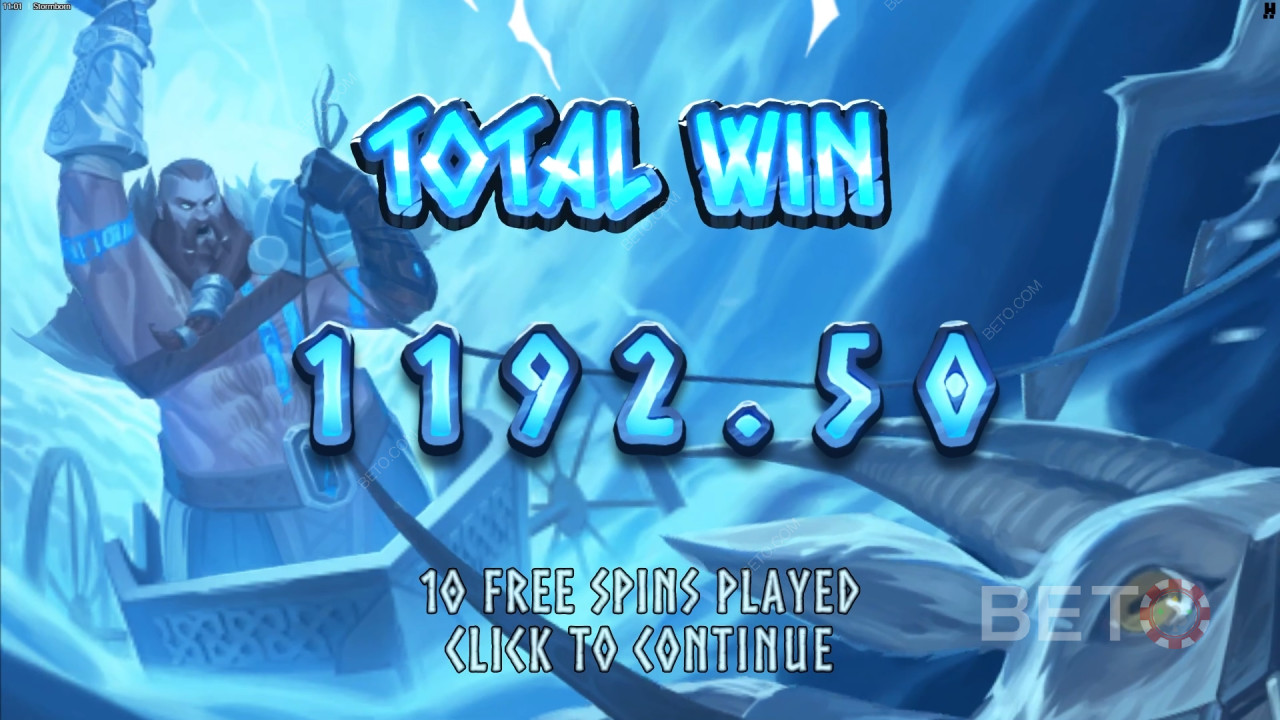 ลุ้นรับรางวัล 15,000 เท่าของเงินเดิมพันของคุณในเกมสล็อต Stormborn!