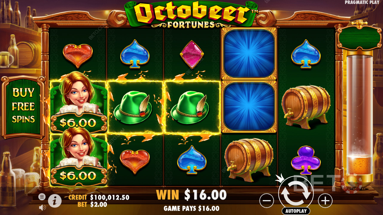 สัญลักษณ์เงินมักปรากฏในเกมหลักในช่อง Octobeer Fortunes