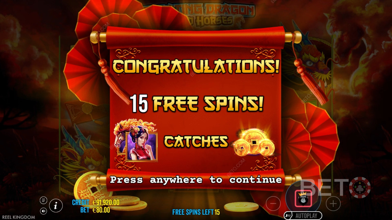 รีวิวเกม Floating Dragon Wild Horses โดย BETO Slots