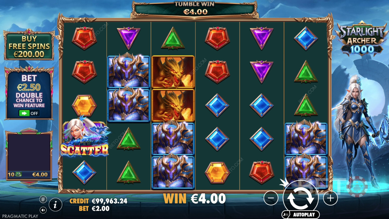 รีวิวเกมสล็อต Starlight Archer 1000 โดย BETO Slots