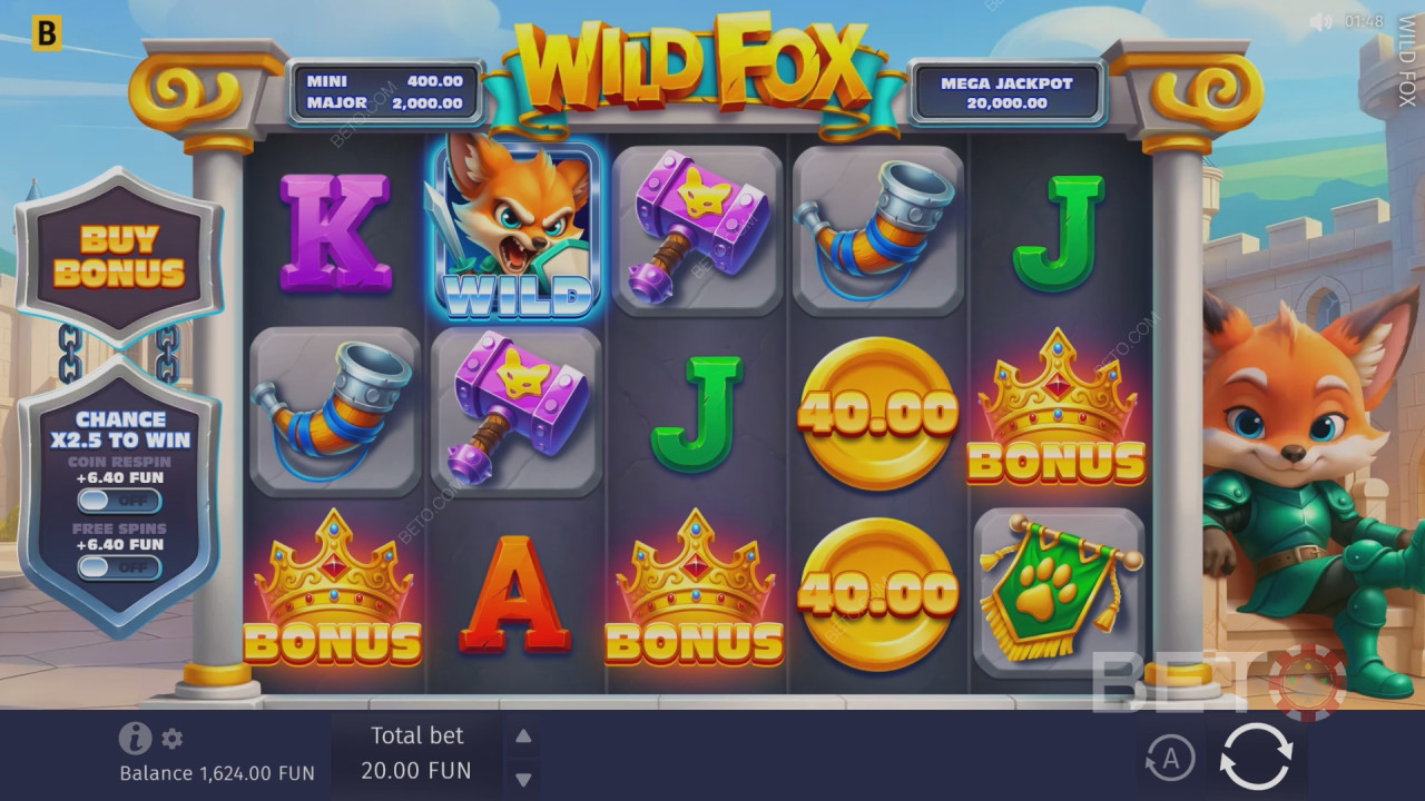 รีวิวเกม Wild Fox โดย BETO Slots