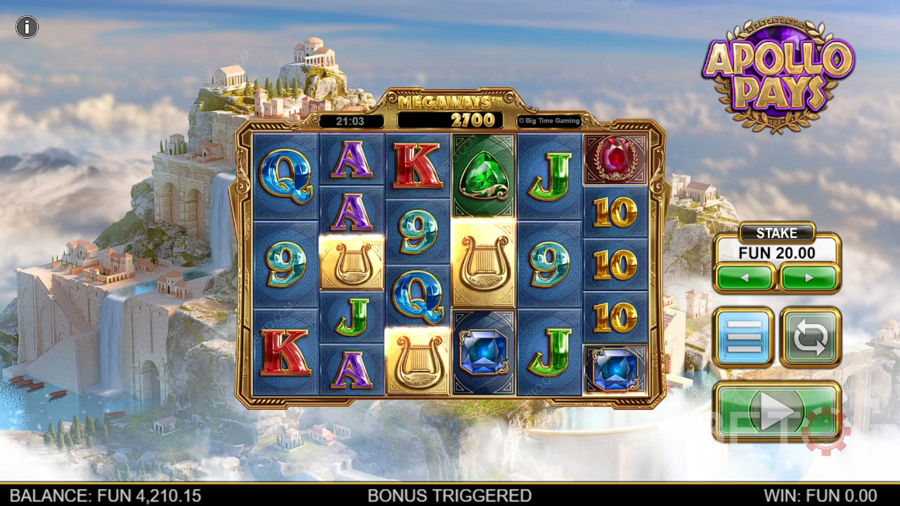 รีวิว Apollo Pays Megaways โดย BETO Slots